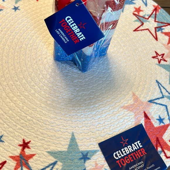 Celebrate Together Americana Placemat & LED Candle Set NWT - Picture 3 of 5